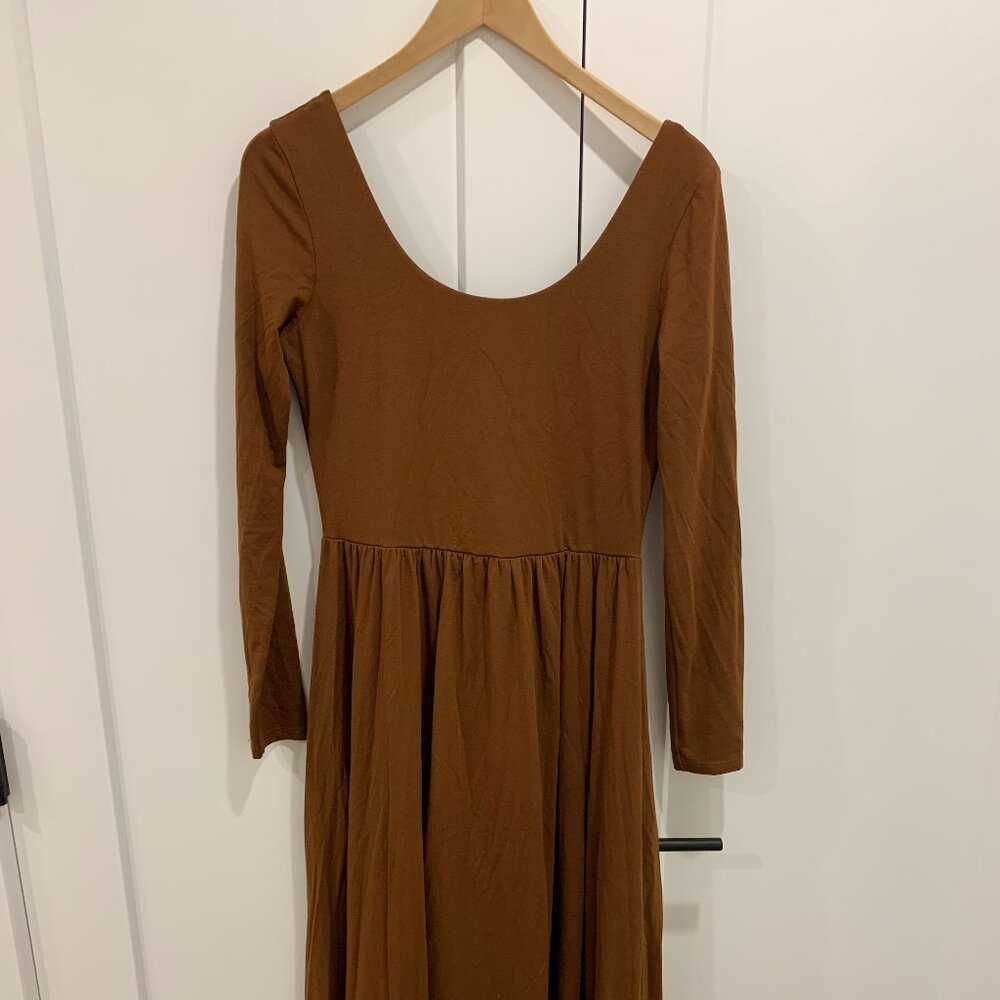 Cuyana scoop back long sleeved dress